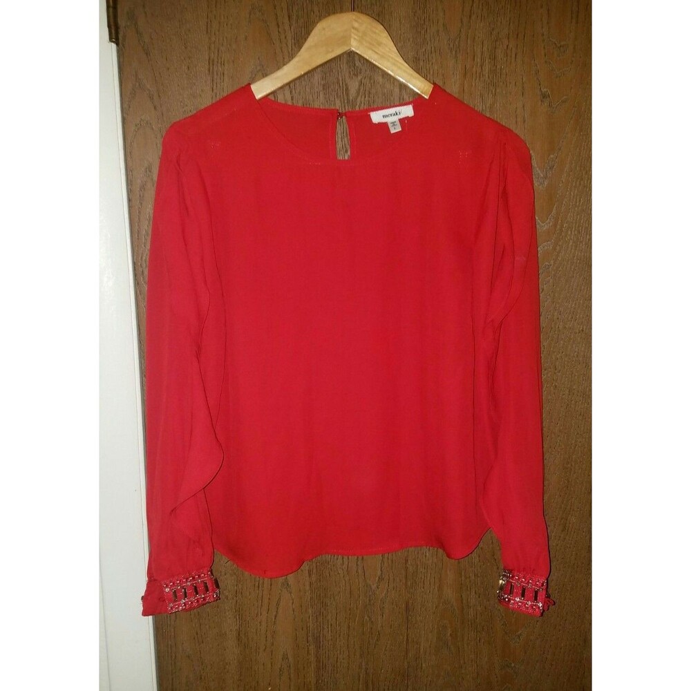 Meraki Juniors Red Long Sleeve Shirt Size Large